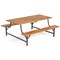 Natural Acacia Wood Patio Picnic Table And Bench Set 6-Person Outdoor